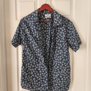 Billabong Blue Floral Casual Button Down Shirt